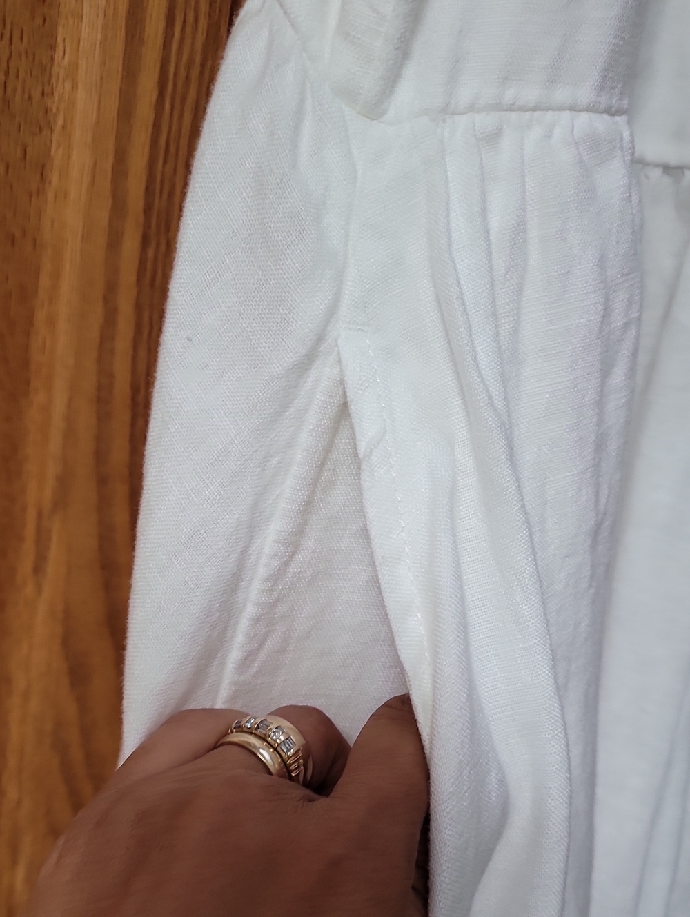 Lands' End 100% Linen White Sleeveless Maxi Dress - Picture 5 of 6